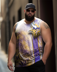 Men's Plus Size Printed Sleeveless T-Shirt