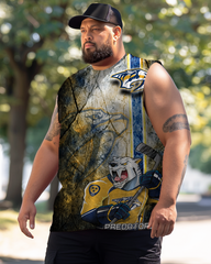 Men's Plus Size Printed Sleeveless T-Shirt