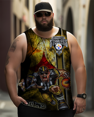 Men's Plus Size Printed Sleeveless T-Shirt