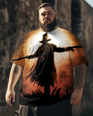 Men's Scarecrow Haunted Halloween Nights Plus Size T-Shirt