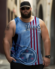 T-shirt sans manches imprimé grande taille pour homme
