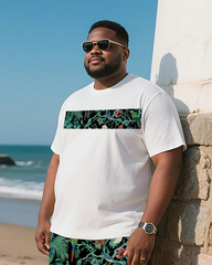 Tropical Art Men's Plus Size T-Shirt & Shorts Suit