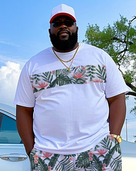 Tropical Art Men's Plus Size T-Shirt & Shorts Suit