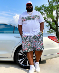 Tropical Art Men's Plus Size T-Shirt & Shorts Suit