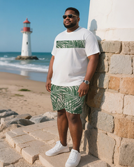 Tropical Art Men's Plus Size T-Shirt & Shorts Suit