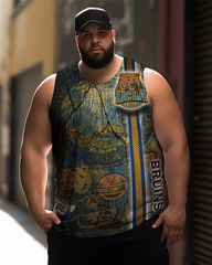Men's Plus Size Printed Sleeveless T-Shirt