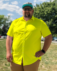 Men's Yellow Plus Size Short Sleeve Shirt