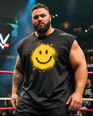 Yellow-smile Men's 100% Cotton Big & Tall Sleeveless T-Shirt