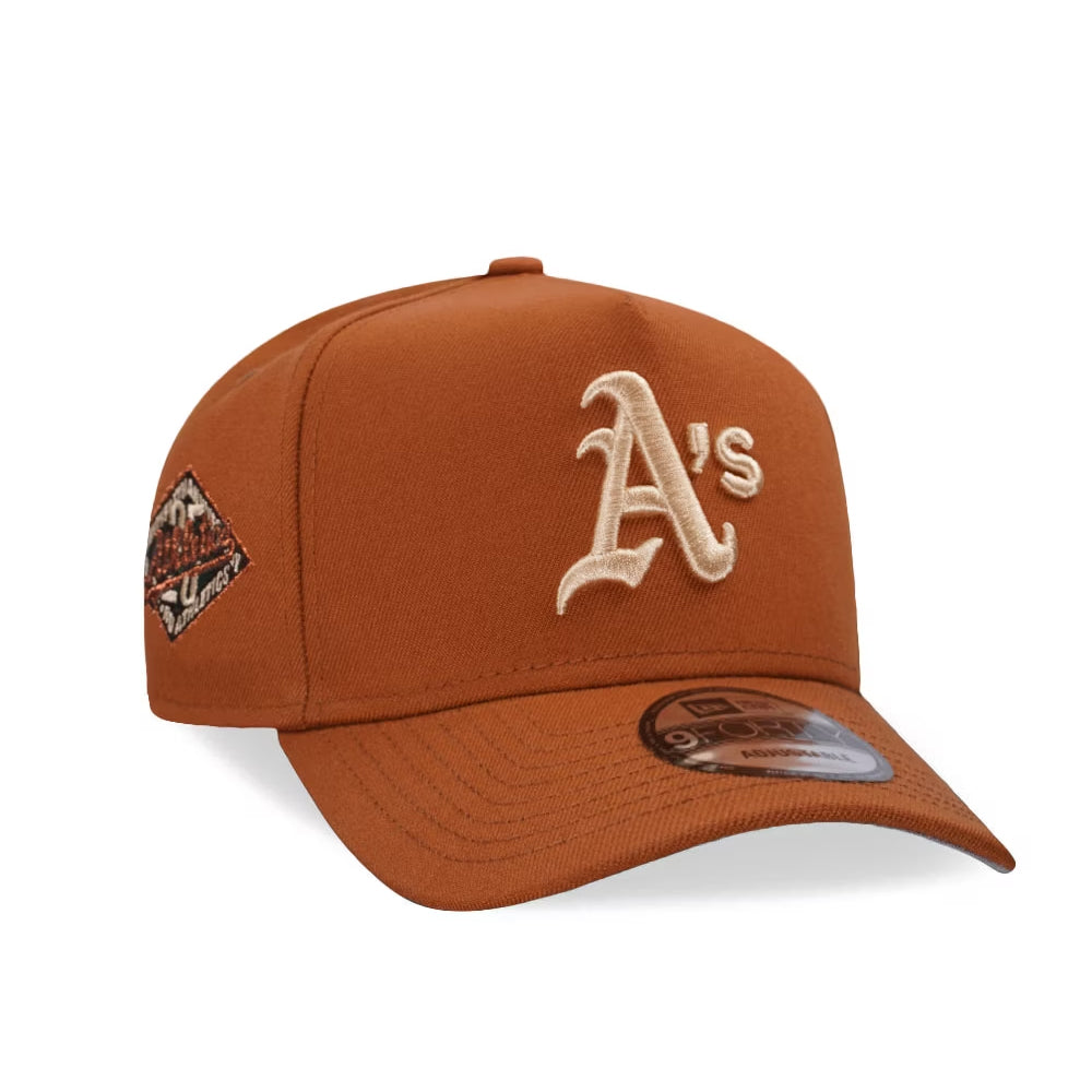 NEW ERA OAKLAND ATHLETICS 25TH ANNIVERSARY EARTHY COPPER EDITION A FRAME SNAPBACK CAP
