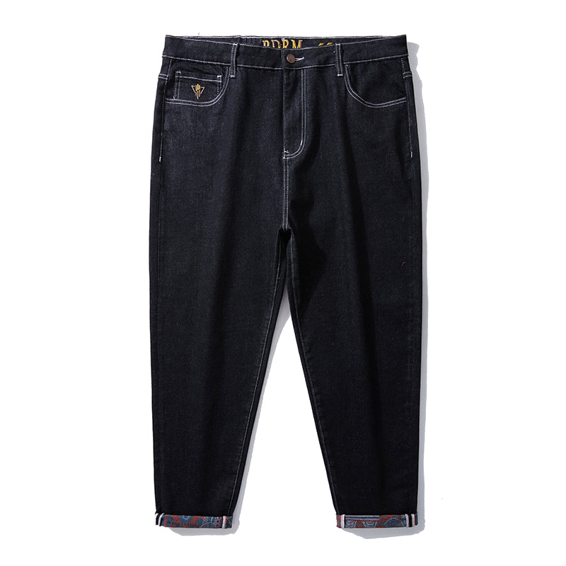 Plus Size Men's Minimalist Vintage Straight Leg Jeans,Light jeans