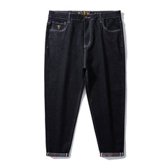 Plus Size Men's Minimalist Vintage Straight Leg Jeans,Light jeans