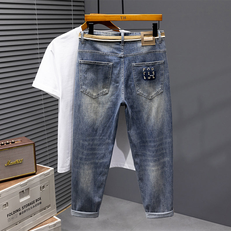 Jean rétro extensible fin pour homme grande taille 