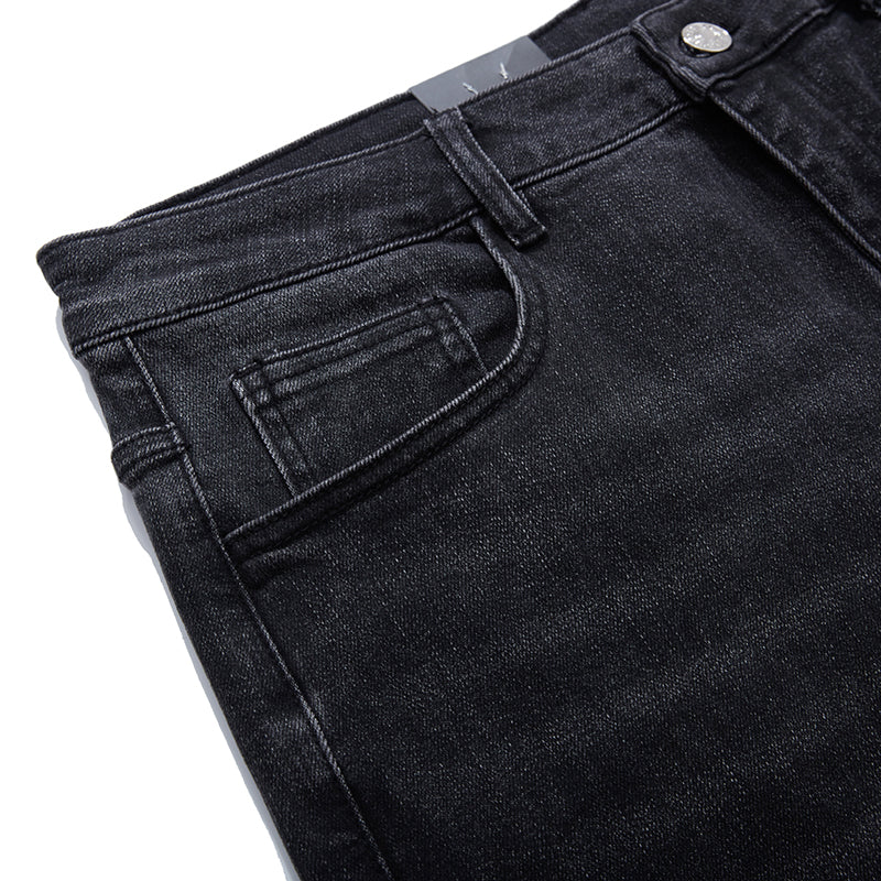 Plus Size Men's Casual Black Denim Pants