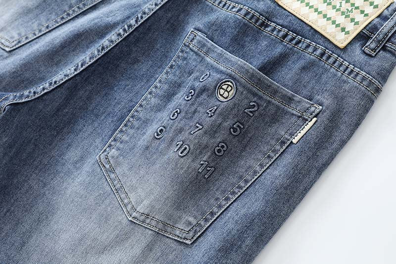 Plus Size Men's Distressed Holes Summer Knee Jeans