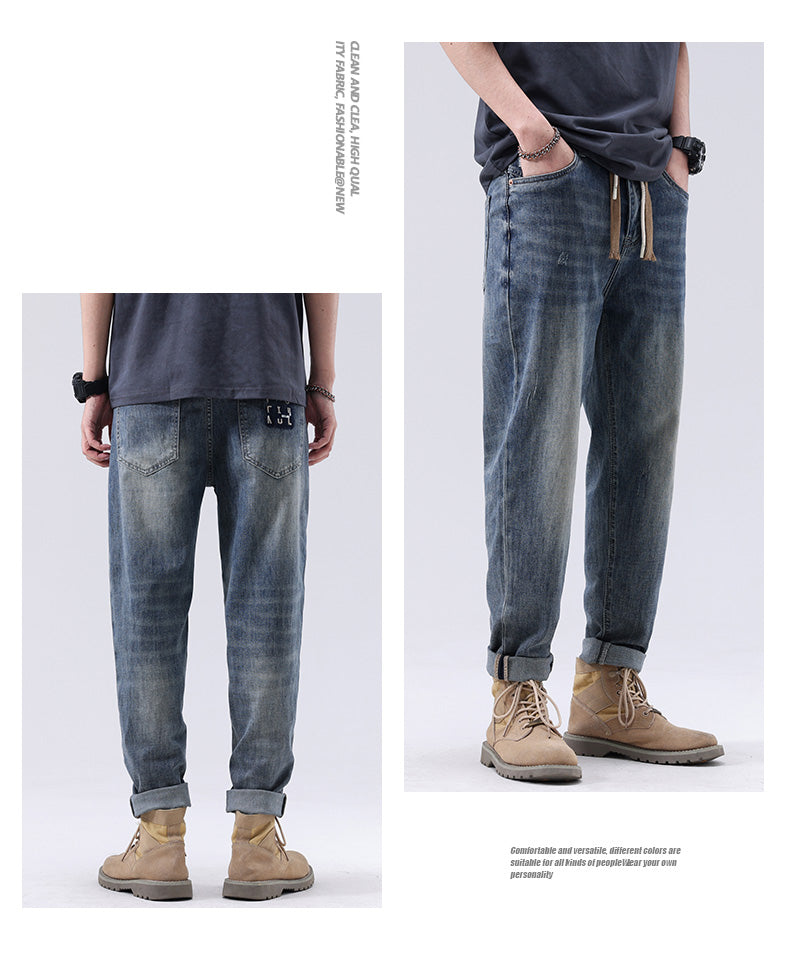 Jean rétro extensible fin pour homme grande taille 