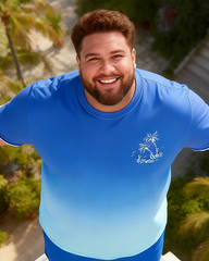 Men's Simple Vacation Big and Tall Size T-Shirt & Shorts