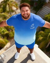 Men's Simple Vacation Big and Tall Size T-Shirt & Shorts