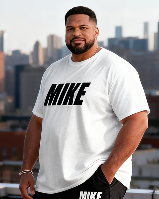 Men's Simple Vacation Big and Tall Size T-Shirt & Shorts