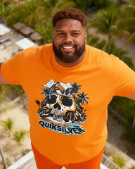 Men's Simple Vacation Big and Tall Size T-Shirt & Shorts
