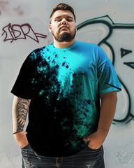 T-shirt noir et bleu pour homme, grande taille