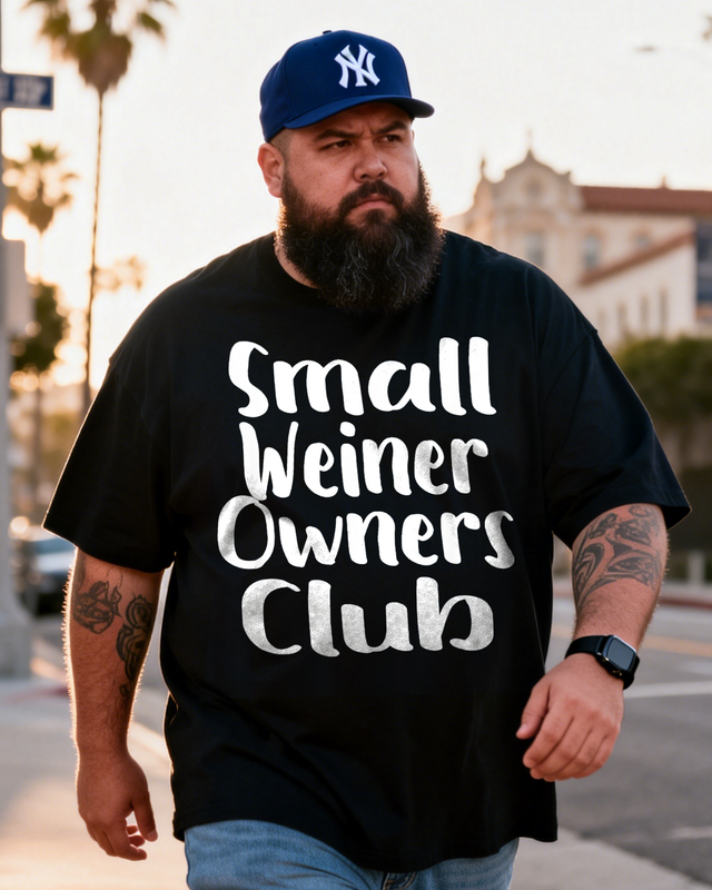 Small Weiner Owners Club Men's Plus Size Short Sleeve T-Shirt