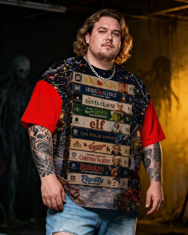 Christmas VHS Men's Plus Size Short Sleeve T-Shirt
