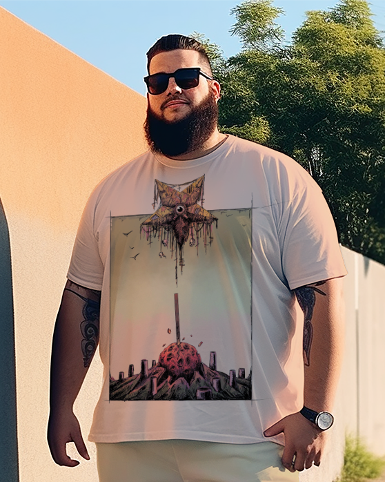 Hellstar T-Shirt und Shorts für Herren in Übergröße