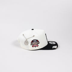 NEW ERA EXCLUSIVE A-FRAME CHROME/ BLACK LOS ANGELES DODGERS SNAPBACK W/ 100TH ANNIVERSARY SIDE PATCH