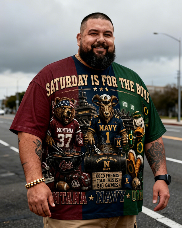 Montana Navy Oregon Men's Plus Size Short Sleeve T-Shirt