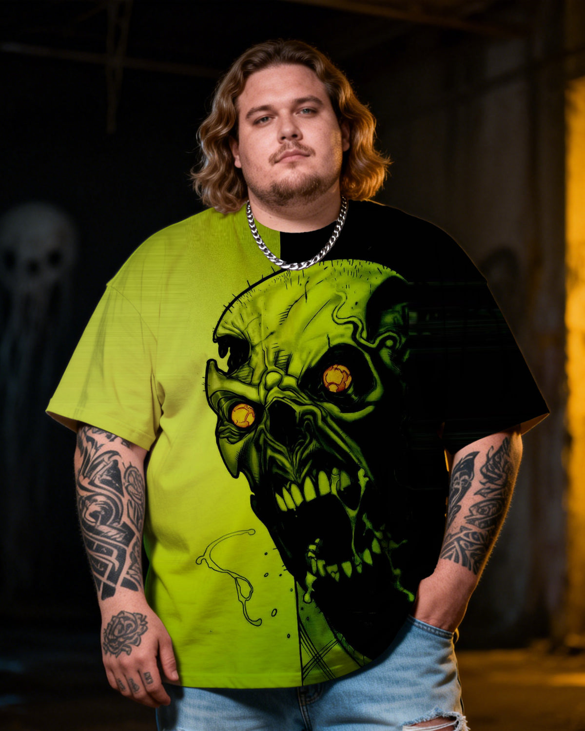 Skull Men's Plus Size Short Sleeve T-Shirt