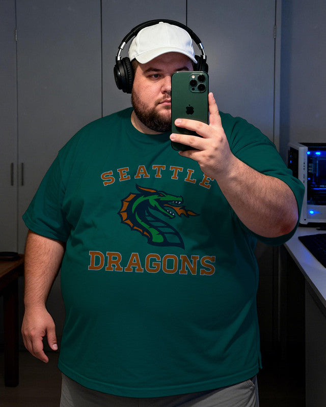 Seattle Sea Dragons Men's Plus Size Short Sleeve T-Shirt