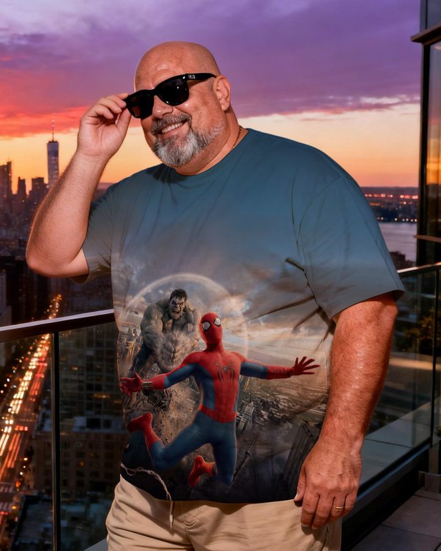Spider-men Men's Plus Size Short Sleeve T-Shirt
