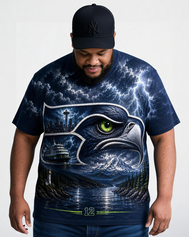 Seattle Seahawks Men's Plus Size Short Sleeve T-Shirt