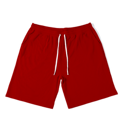 T-shirt et short basiques à col ras du cou rouge pour hommes, grande taille,