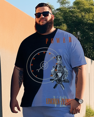 V12 Lincoln Power T-Shirt und Shorts für Herren in Übergröße