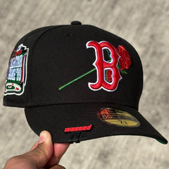NEW ERA BOSTON RED SOX ALL STAR GAME 1999 ANNIVERSARY BLACK ROSE EMBROIDERED CASUAL BASEBALL CAP