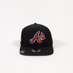 NEW ERA EXCLUSIVE A-FRAME BLACK ATLANTA BRAVES SNAPBACK W/ 2000 ALL STAR GAME SIDE PATCH