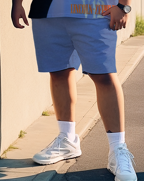 V12 Lincoln Power T-Shirt und Shorts für Herren in Übergröße