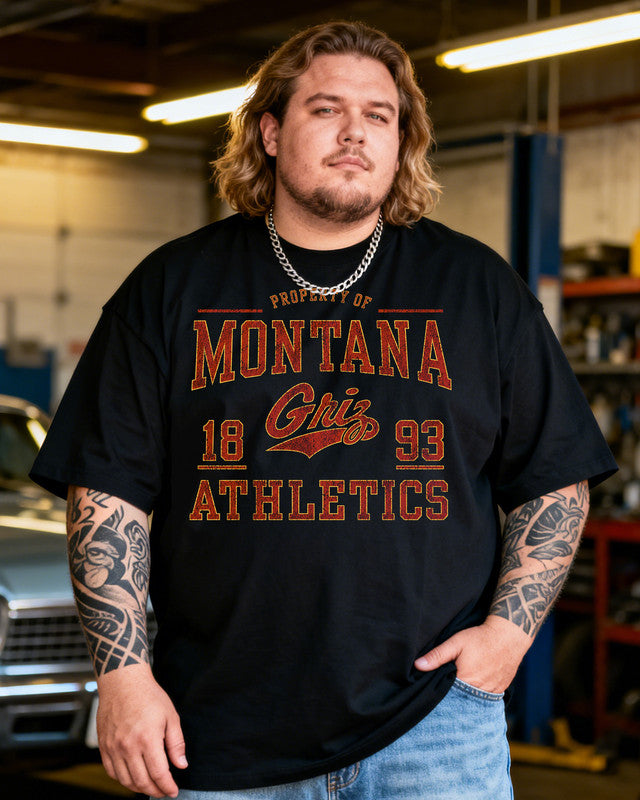 Montana Griz Men's Plus Size Short Sleeve T-Shirt
