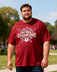 Men's Oklahoma Sooners 2024 NCAA Softball National Champions Four-Peat Big & Tall Short Sleeve T-Shirt