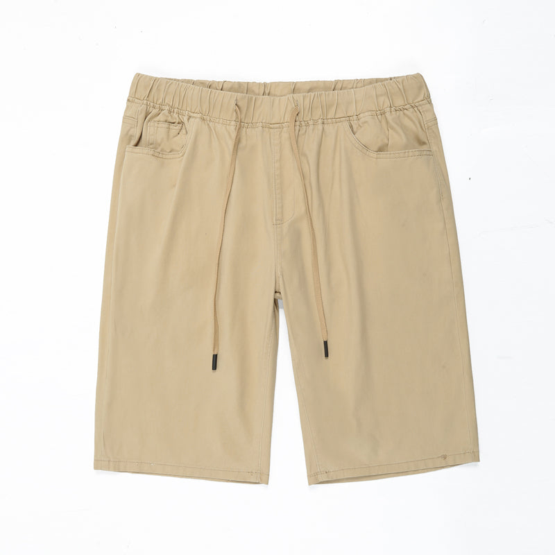 Short à taille élastique avec cordon de serrage pour homme grande taille, short simple et polyvalent, pantalon décontracté d'été au genou 