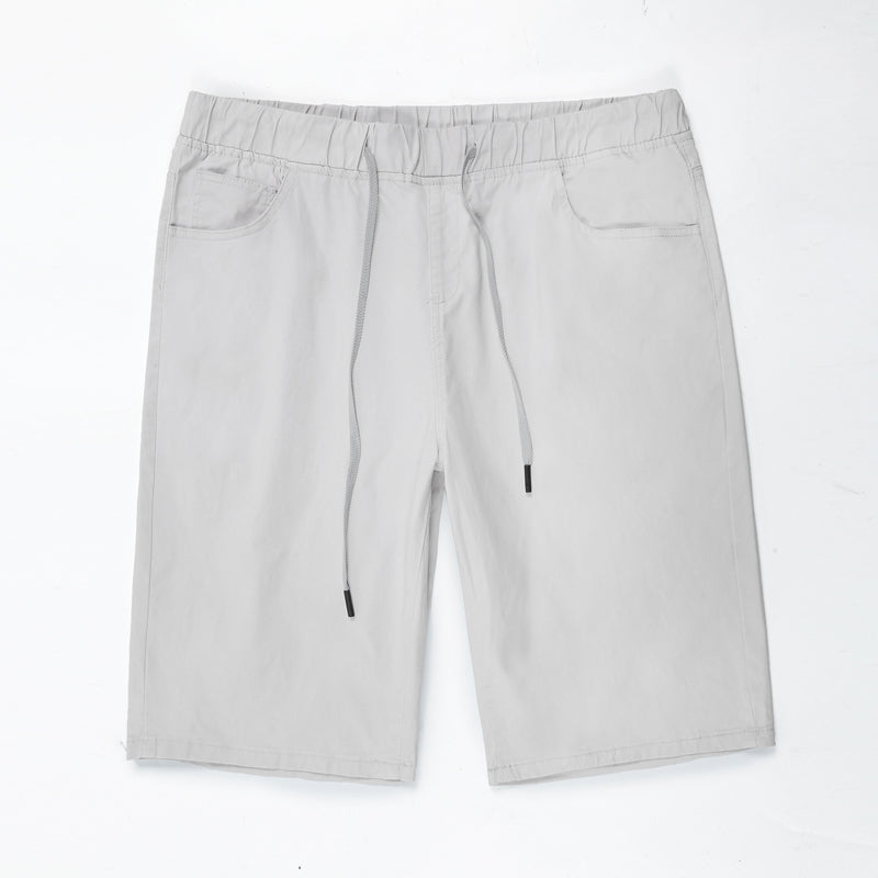 Short à taille élastique avec cordon de serrage pour homme grande taille, short simple et polyvalent, pantalon décontracté d'été au genou 