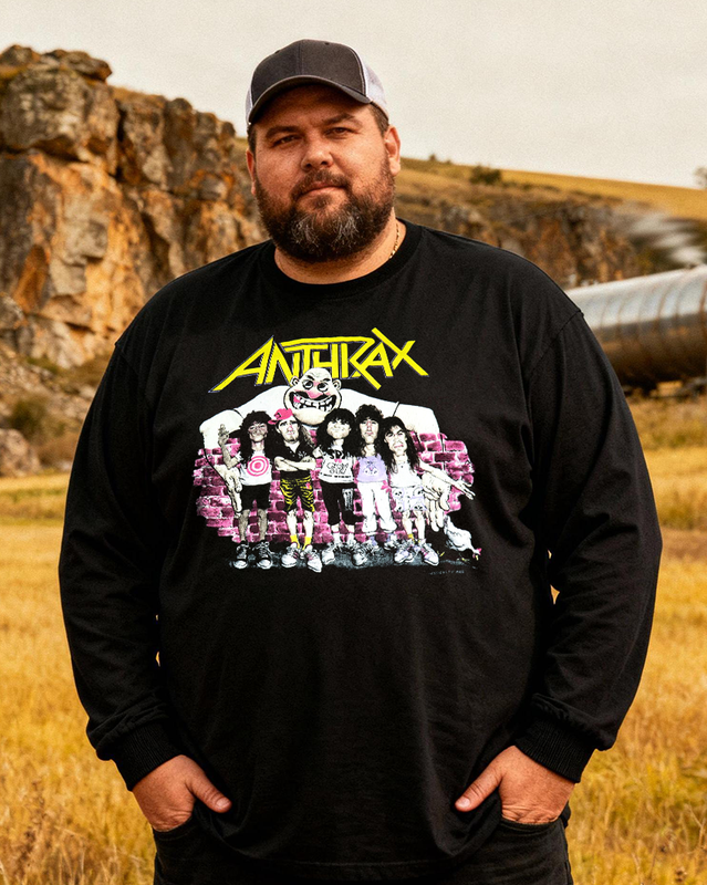 ANTHRAX Men's Big & Tall Long Sleeve Cotton T-Shirt