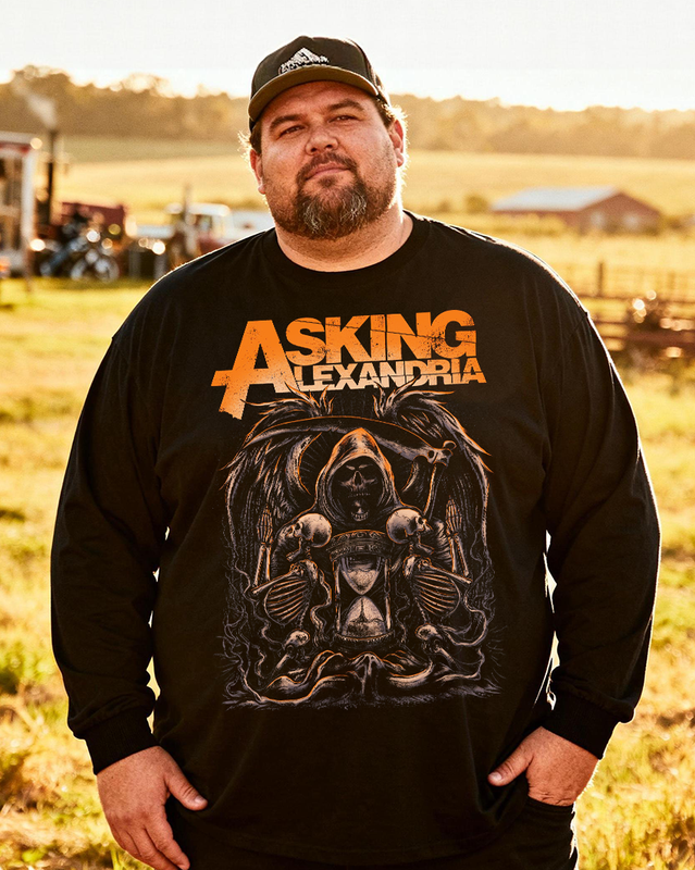 ASKING ALEXANDRIA Men's Big & Tall Long Sleeve Cotton T-Shirt