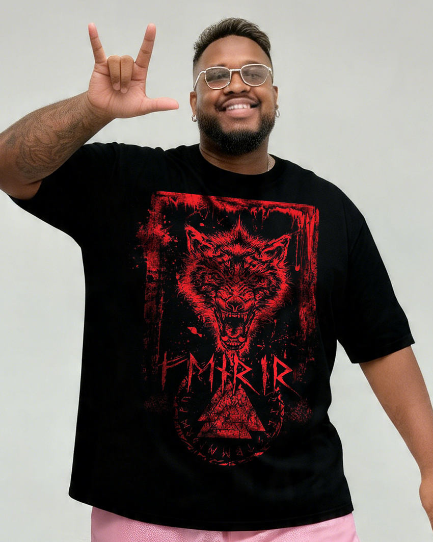 Men's Wolf Totem Big & Tall Short Sleeve T-Shirt