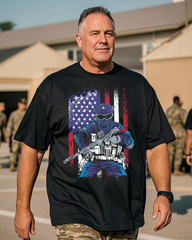 American Soldier Men's Plus Size Short Sleeve T-Shirt