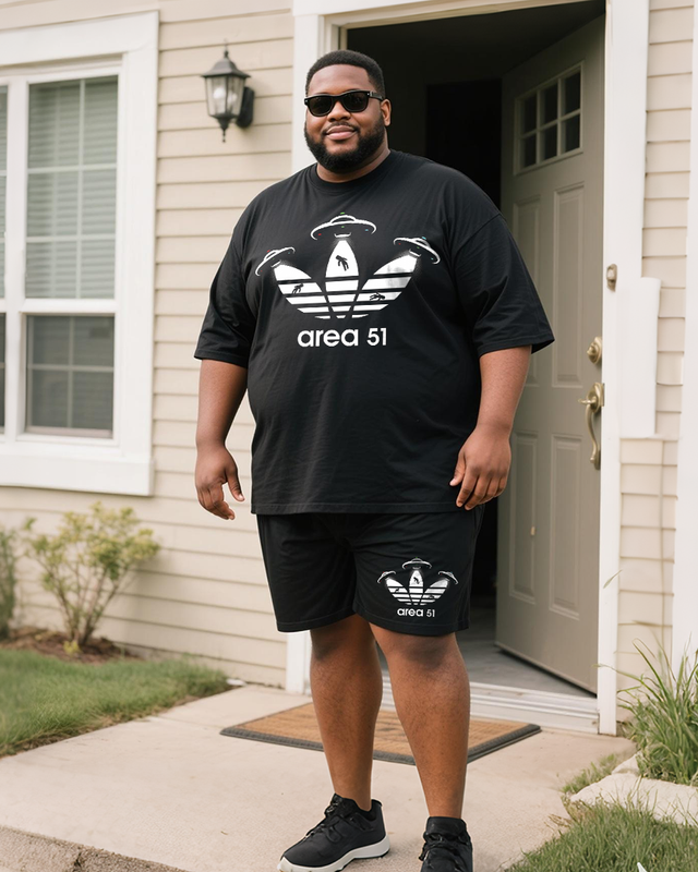 Area 51 from Ript Men's Plus Size T-Shirt & Shorts Suit