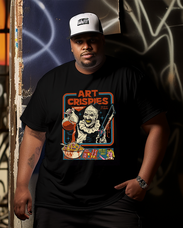 Art the Clown Crispies Terrifier Men's Cotton Big & Tall T-shirt