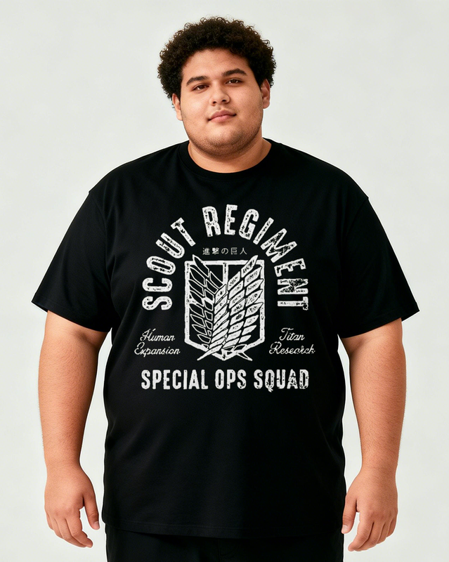 Attack on Titan Scout Regiment Special Ops Men's Big & Tall Cotton T-shirt