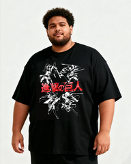 Attack on Titan Survey Corps Group Attack Men's Big & Tall Cotton T-shirt